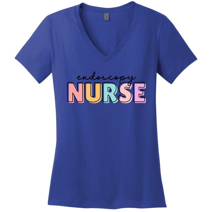 Wo Endoscopy Nurse Cute Fun Endoscopy Nursing Great Gift Women's V-Neck T-Shirt