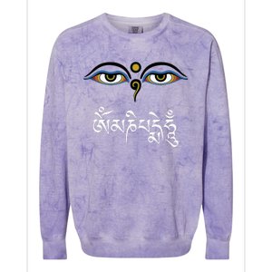 Wisdom Eyes Om Mani Padme Hum Buddha Buddhist Dalai Lama Colorblast Crewneck Sweatshirt