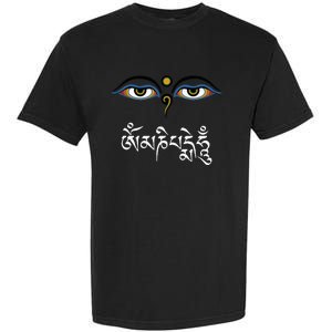 Wisdom Eyes Om Mani Padme Hum Buddha Buddhist Dalai Lama Garment-Dyed Heavyweight T-Shirt