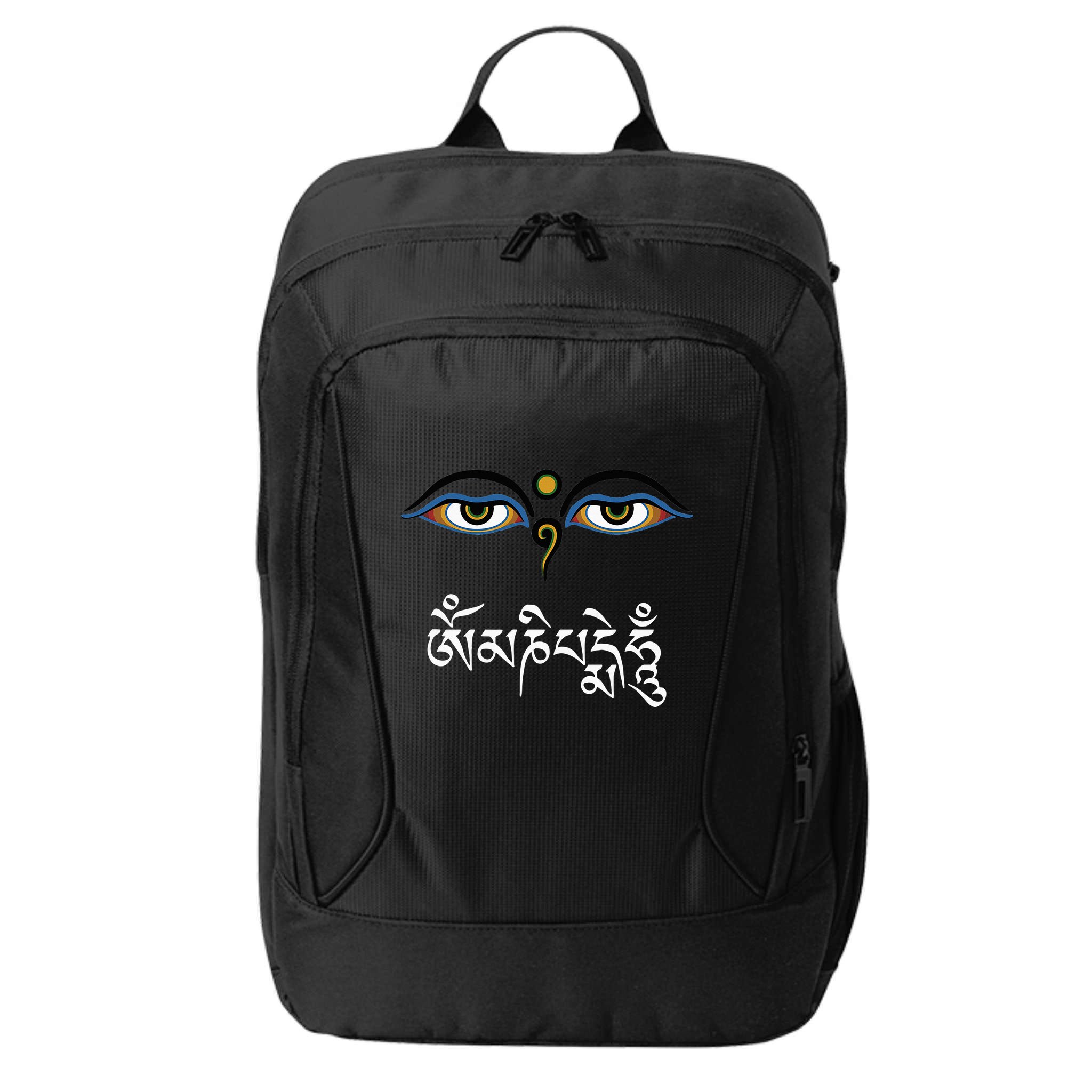 Wisdom Eyes Om Mani Padme Hum Buddha Buddhist Dalai Lama City Backpack