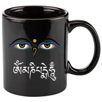 Wisdom Eyes Om Mani Padme Hum Buddha Buddhist Dalai Lama 11oz C Handle Ceramic Mug