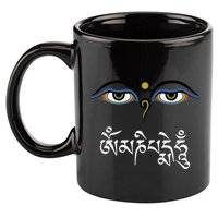 Wisdom Eyes Om Mani Padme Hum Buddha Buddhist Dalai Lama 11oz C Handle Ceramic Mug