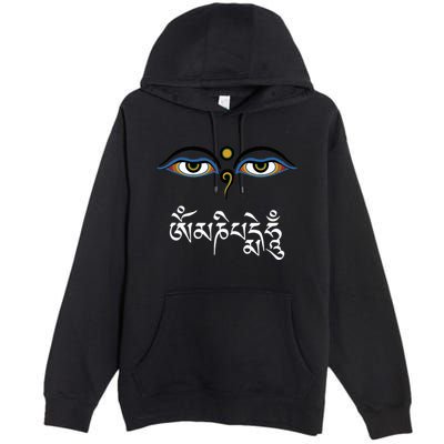 Wisdom Eyes Om Mani Padme Hum Buddha Buddhist Dalai Lama Premium Pullover Hoodie