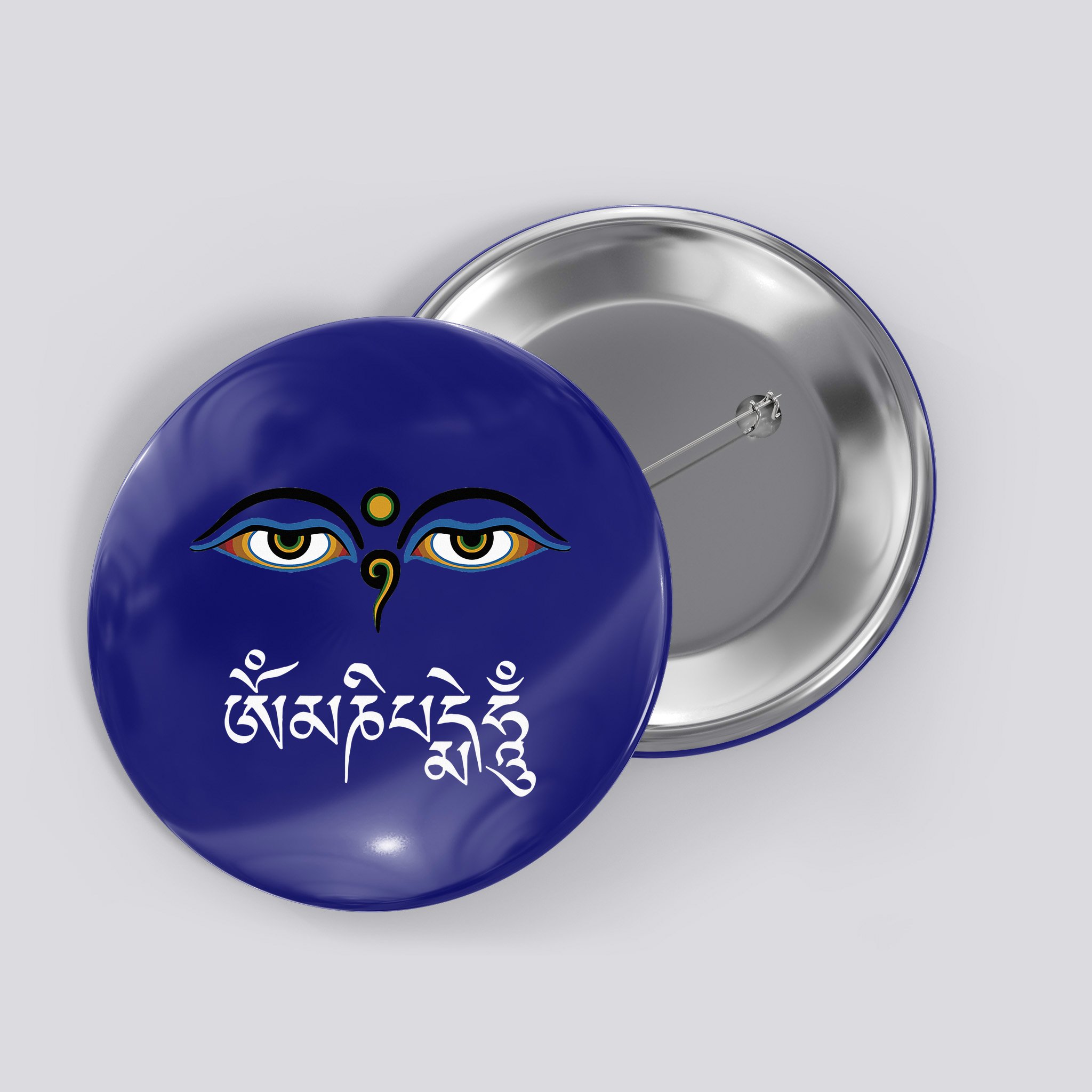 Wisdom Eyes Om Mani Padme Hum Buddha Buddhist Dalai Lama Button