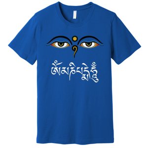 Wisdom Eyes Om Mani Padme Hum Buddha Buddhist Dalai Lama Premium T-Shirt