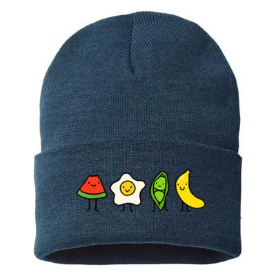 Watermelon Egg Peas Bananas Song Funny Sustainable Knit Beanie