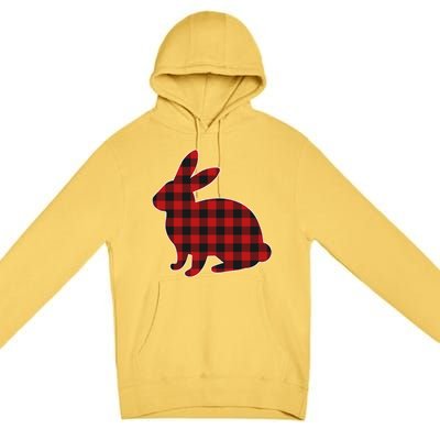 Wo Easter Plaid Bunny Rabbit Gift Premium Pullover Hoodie