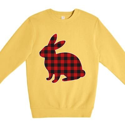 Wo Easter Plaid Bunny Rabbit Gift Premium Crewneck Sweatshirt