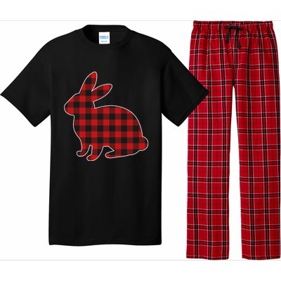 Wo Easter Plaid Bunny Rabbit Gift Pajama Set