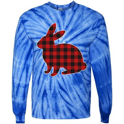 Wo Easter Plaid Bunny Rabbit Gift Tie-Dye Long Sleeve Shirt