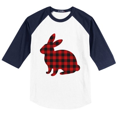 Wo Easter Plaid Bunny Rabbit Gift Baseball Sleeve Shirt