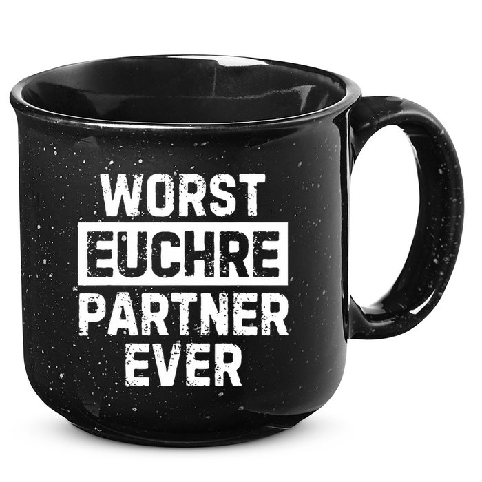 Worst Euchre Partner Ever Funny 15oz Campfire Ceramic Mug