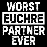 Worst Euchre Partner Ever Funny Cropped Pullover Crew
