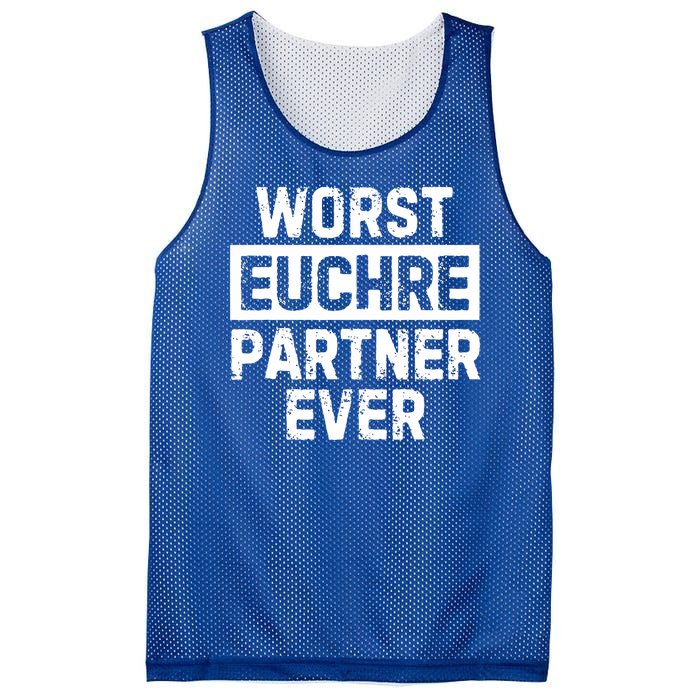 Worst Euchre Partner Ever Funny Mesh Reversible Basketball Jersey Tank