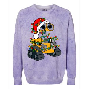 Wall E Robot Christmas Lights Wall E Very Merry Xmas Party Colorblast Crewneck Sweatshirt