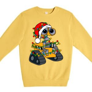 Wall E Robot Christmas Lights Wall E Very Merry Xmas Party Premium Crewneck Sweatshirt