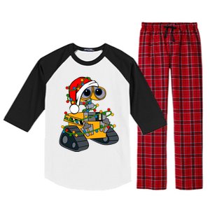 Wall E Robot Christmas Lights Wall E Very Merry Xmas Party Raglan Sleeve Pajama Set