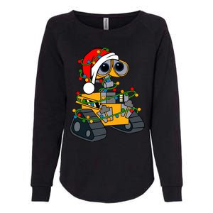 Wall E Robot Christmas Lights Wall E Very Merry Xmas Party Womens California Wash Sweatshirt