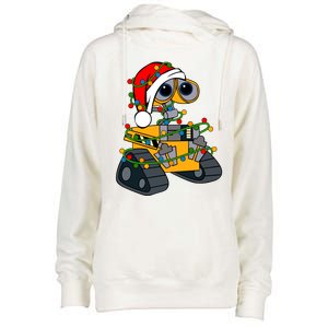 Wall E Robot Christmas Lights Wall E Very Merry Xmas Party Womens Funnel Neck Pullover Hood