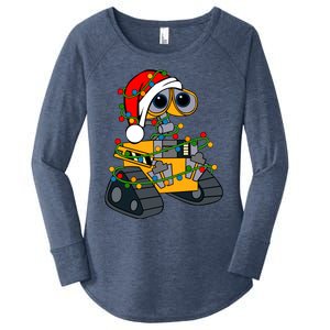 Wall E Robot Christmas Lights Wall E Very Merry Xmas Party Women's Perfect Tri Tunic Long Sleeve Shirt