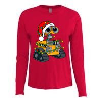 Wall E Robot Christmas Lights Wall E Very Merry Xmas Party Womens Cotton Relaxed Long Sleeve T-Shirt