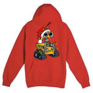 Wall E Robot Christmas Lights Wall E Very Merry Xmas Party Premium Pullover Hoodie