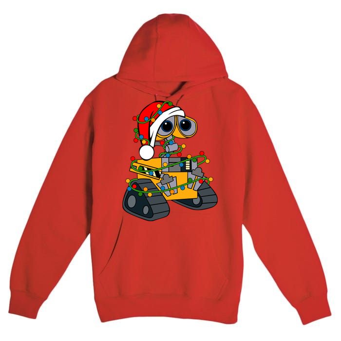 Wall E Robot Christmas Lights Wall E Very Merry Xmas Party Premium Pullover Hoodie