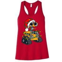 Wall E Robot Christmas Lights Wall E Very Merry Xmas Party Women's Racerback Tank