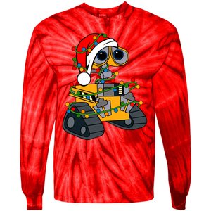 Wall E Robot Christmas Lights Wall E Very Merry Xmas Party Tie-Dye Long Sleeve Shirt