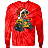 Wall E Robot Christmas Lights Wall E Very Merry Xmas Party Tie-Dye Long Sleeve Shirt