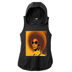 Wo Empowert Retro Afro African American Mom Cool Gift Ladies PosiCharge Tri-Blend Wicking Draft Hoodie Tank