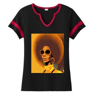 Wo Empowert Retro Afro African American Mom Cool Gift Ladies Halftime Notch Neck Tee