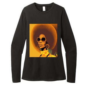 Wo Empowert Retro Afro African American Mom Cool Gift Womens CVC Long Sleeve Shirt