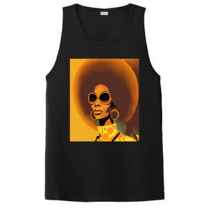 Wo Empowert Retro Afro African American Mom Cool Gift PosiCharge Competitor Tank