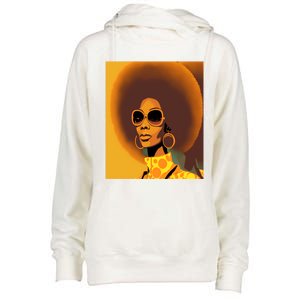 Wo Empowert Retro Afro African American Mom Cool Gift Womens Funnel Neck Pullover Hood