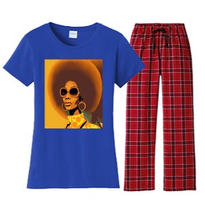 Wo Empowert Retro Afro African American Mom Cool Gift Women's Flannel Pajama Set