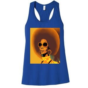 Wo Empowert Retro Afro African American Mom Cool Gift Women's Racerback Tank