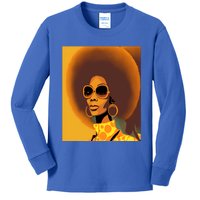 Wo Empowert Retro Afro African American Mom Cool Gift Kids Long Sleeve Shirt