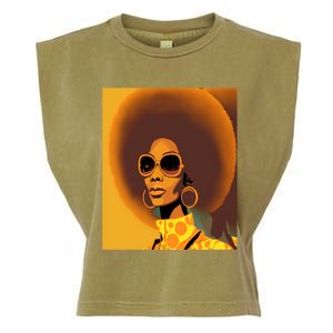 Wo Empowert Retro Afro African American Mom Cool Gift Garment-Dyed Women's Muscle Tee