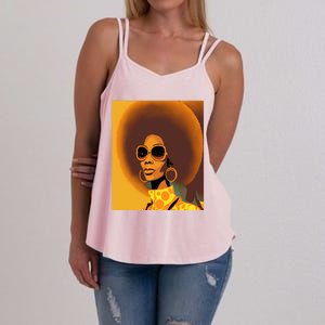 Wo Empowert Retro Afro African American Mom Cool Gift Women's Strappy Tank