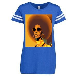 Wo Empowert Retro Afro African American Mom Cool Gift Enza Ladies Jersey Football T-Shirt