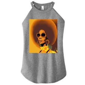 Wo Empowert Retro Afro African American Mom Cool Gift Women's Perfect Tri Rocker Tank