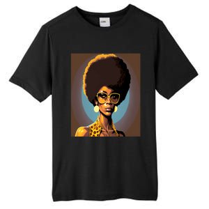 Wo Empowert Retro Afro African American Mom Gift Tall Fusion ChromaSoft Performance T-Shirt