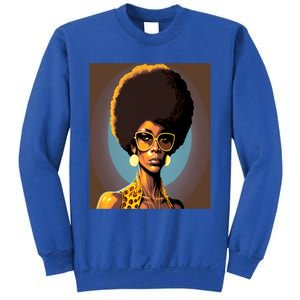 Wo Empowert Retro Afro African American Mom Gift Sweatshirt