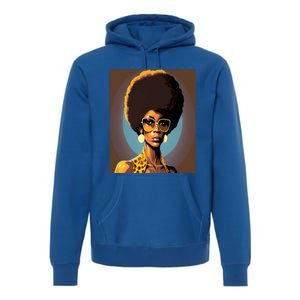 Wo Empowert Retro Afro African American Mom Gift Premium Hoodie