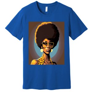 Wo Empowert Retro Afro African American Mom Gift Premium T-Shirt