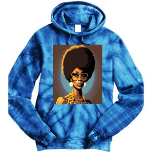 Wo Empowert Retro Afro African American Mom Gift Tie Dye Hoodie