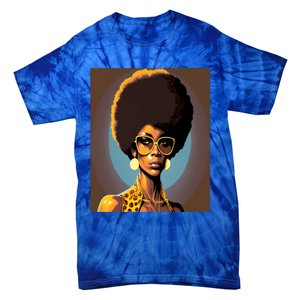 Wo Empowert Retro Afro African American Mom Gift Tie-Dye T-Shirt