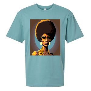 Wo Empowert Retro Afro African American Mom Gift Sueded Cloud Jersey T-Shirt