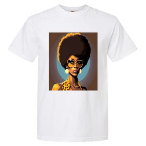 Wo Empowert Retro Afro African American Mom Gift Garment-Dyed Heavyweight T-Shirt